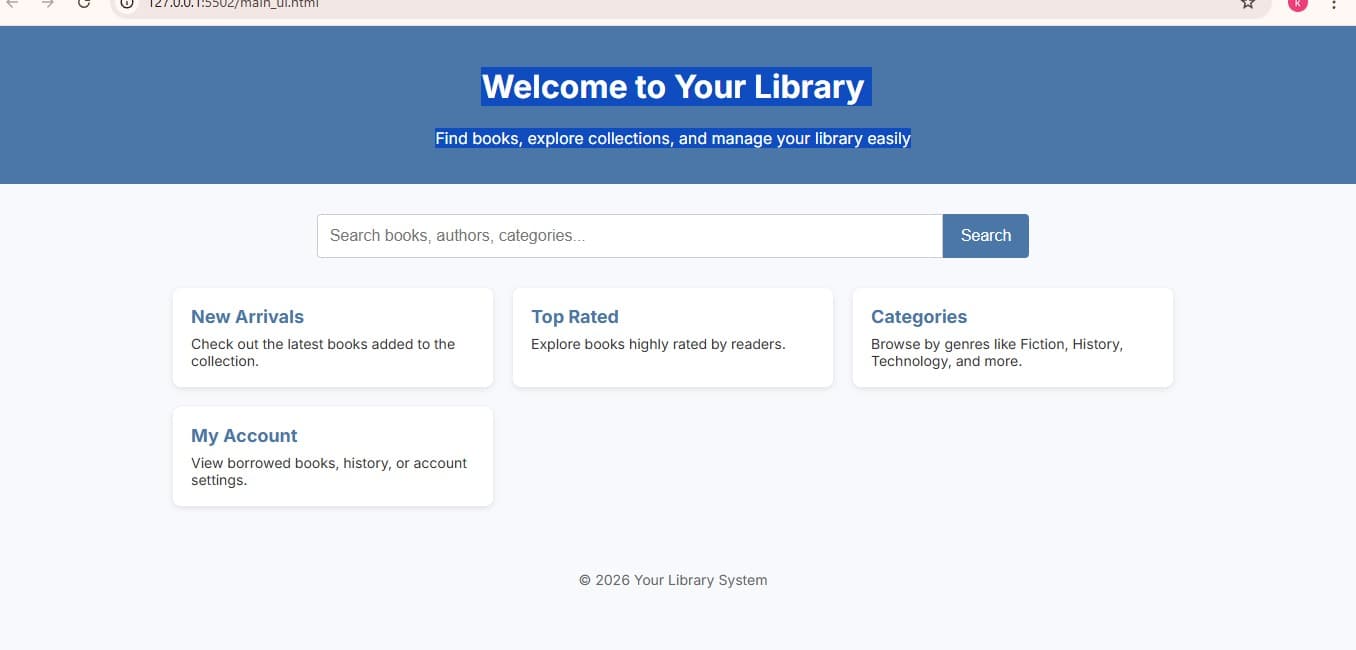 Read Your Lib Dashboard Interface